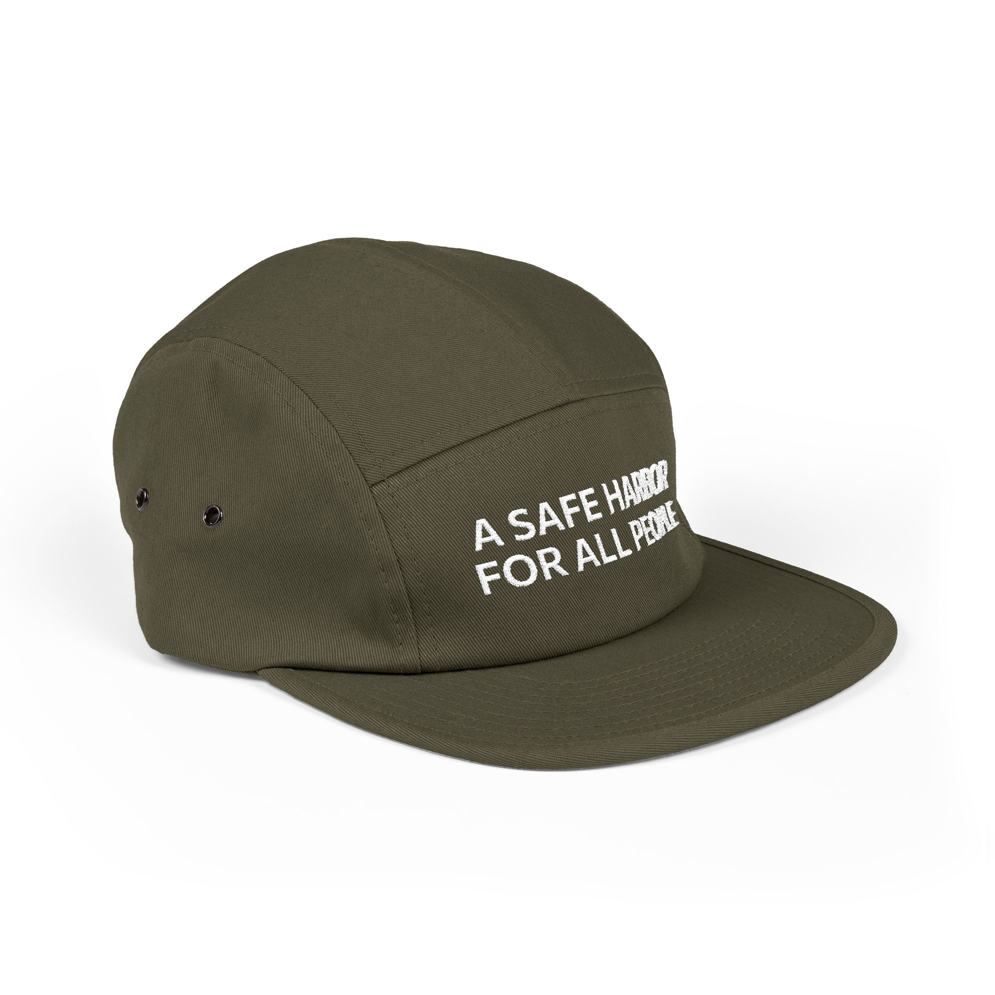 "A Safe Harbor for All People" — Embroidered 5-Panel Cap - Image 3